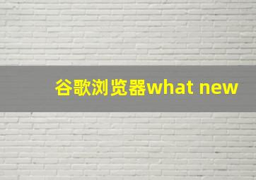 谷歌浏览器what new